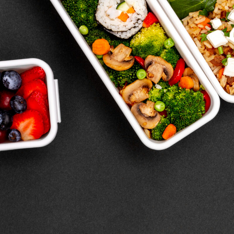 cibo salutare riso verdura sushi frutta fresca